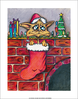 CAT IN STOCKING CARD